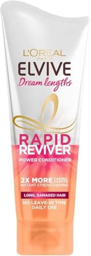 Image of L'Oreal Paris Elvive Dream Lengths Rapid Reviver Power Conditioner, Nourishing & Strengthening Treatment, Enriched with Castor Oil, For Long, Damaged Hair 180ml