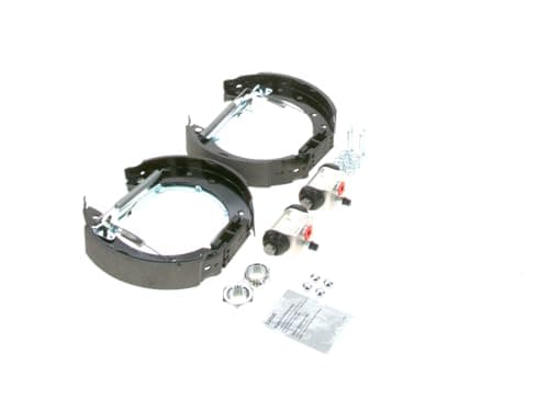 Image of Bosch KS548 Kit Super Pro - Rear drum brake kit - 1 pre-assembled set, 2 wheel brake cylinders, 4 brake shoes