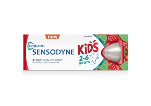 Image of SENSODYNE PRONAMEL Kids 2-6 g Toothpaste, 50 ml, for Children from 2 to 6 Years Old, Protects Teeth from Cavities, Strawberry Flavored, Pack of 3