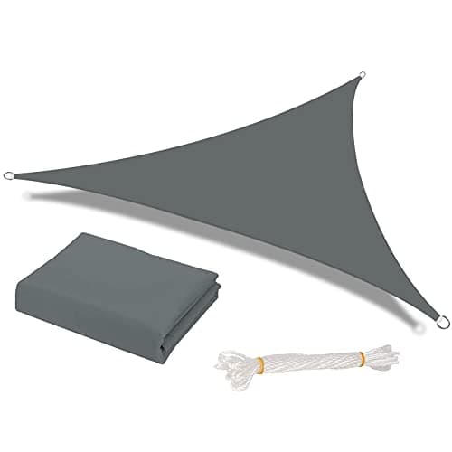 Image of HEYOMART Sun Shade Sail Waterproof Outdoor Garden Patio Party Sunscreen Awning 2x2x2m Triangle Canopy 98% UV Block with Free Rope, Grey