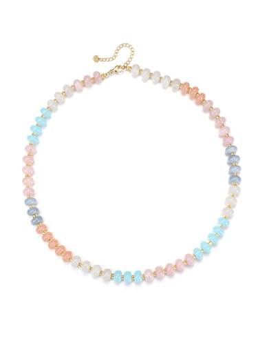 Image of CrystalTears Crystal Beaded Necklace for Women Colorful Boho Gemstone Beaded Choker Necklace Healing Stone Bead Necklaces Summer Beach Jewellery Gifts for Women Mum Christmas Birthday