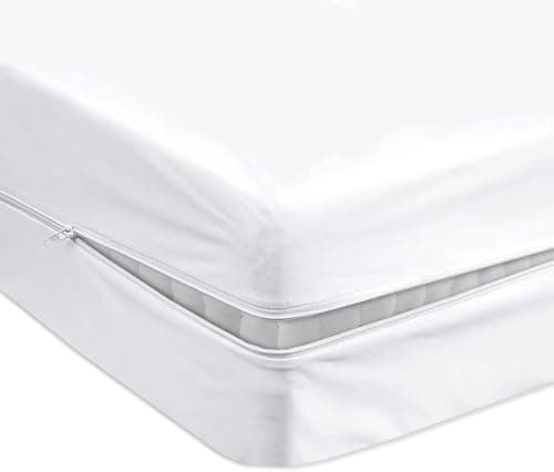 Image of ZZZMRH Luxury Waterproof Mattress Encasement - Single mattress protector (90x190+30cm) Zipped Cover Single Waterproof Mattress Protector, Bed Bug & Dust Mite Proof Mattress cover