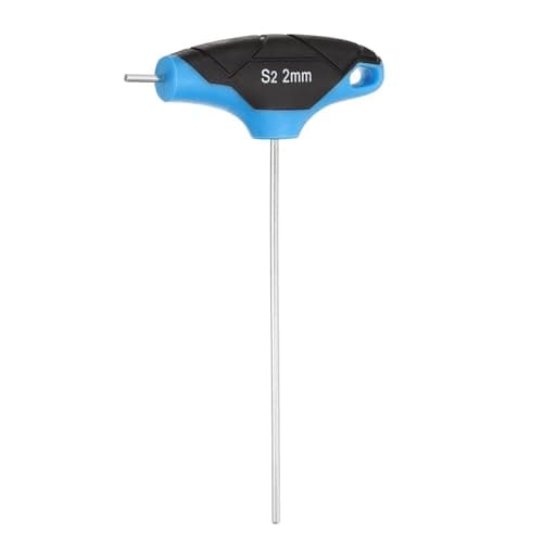 Image of sourcing map T-Handle Hex Key Wrench 2mm 125mm Long Metric S2 Steel T-Key Inner Hexagon Wrenches Spanner Repair Tool for Automotive Household Maintenance, Blue Black