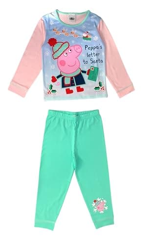 Image of Peppa Pig Girls Christmas Pyjamas featuring and Santa Peppa's Letter to Santa, Multicoloured, Age 2-3 Years