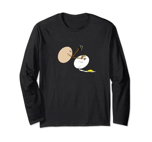Image of Eggsorcism, exorcism bedeviled egg halloween food pun Long Sleeve T-Shirt