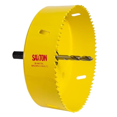 Image of Saxton HSS Hole Saw Cutter M42 Bi-Metal 8% Cobalt Heavy Duty + Arbor (14mm – 230mm) (133mm + Arbor)