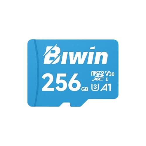 Image of Biwin MS100 Micro SDXC Card 256GB, MicroSD UHS-I Memory Card, A1, V30, U3 Class 10, Up to 100 MB/s Read Speeds for Smartphones, Tablets, Home Security Camera and Dash Cams
