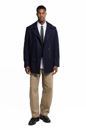 Image of Armor Lux Men's 3706 Reefer Long Sleeve Coat, Blue (300 Navire), Manufacturer Size:48