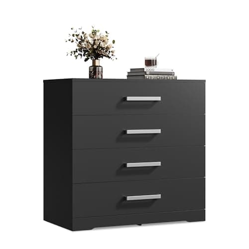Image of WLIVE 3 Drawer Chest Of Drawers, Modern storage drawers with Smooth Metal Runner, for Bedroom Living Room Hallway, Black