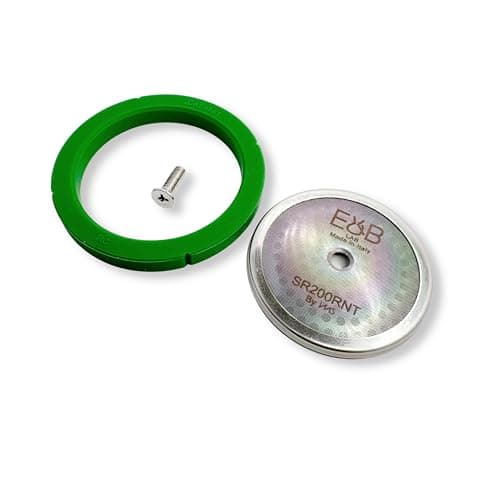 Image of verybarista Custom Tune Up Kit for Rancilio Silvia espresso machines. IMS Nanotech Reinforced Screen SRT200NT, Cafelat Gasket - Green, Flat Screw.
