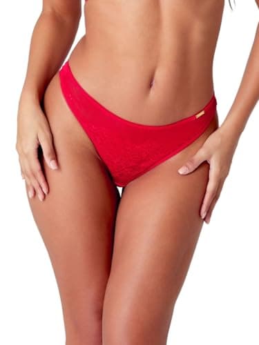Image of Glossies Lace Thong Chilli Red XS