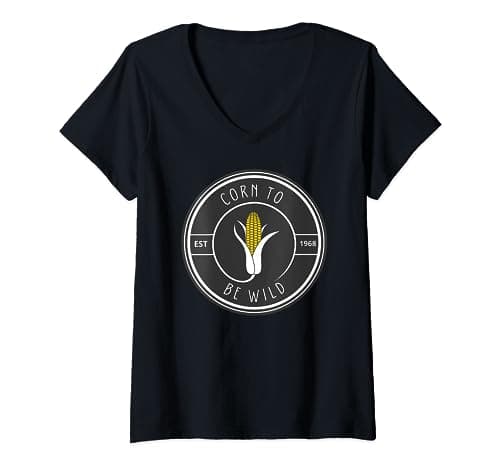 Image of Womens Corn To Be Wild Funny Corn Lover V-Neck T-Shirt