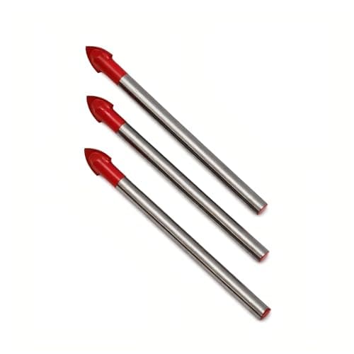 Image of 3PCS 6mm Glass and Tile Drill Bit Set - Tungsten Carbide Tip Drill Bits - Alloy Steel Tools for Ceramic Tile Glass Porcelain Marble