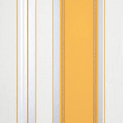 Image of Fine Decor Synergy Stripe Mustard Yellow Silver White Paste The Paper Wallpaper
