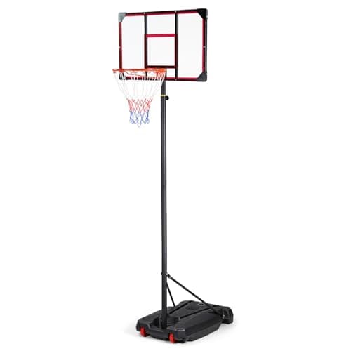 Image of Taylor & Brown 8.5ft Basketball Hoop Outdoor, Basketball Hoop and Stand 2.1m-2.6m Portable Adjustable Height Net Set System on Wheels Sturdy Backboard for Game Park Garden Indoor