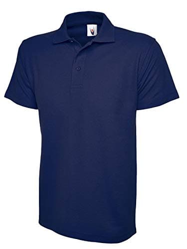 Image of Mens & Womens Classic Polo Shirt Short Sleeve Plain Tee Top Casual Work Sports (M, French Navy)