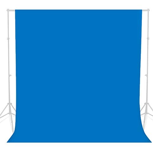 Image of BOLLUMA 3x3m Blue Screen Background Photography Backdrop, 100% Cotton Muslin Chromakey Machine Washable Collapsible Backdrop for Studio Product Portrait Shooting, Live Streaming, Zoom Meeting