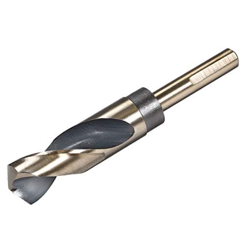 Image of sourcing map Reduced Shank Twist Drill Bits 25mm Black Nitride & Gold Titanium Coated High Speed Steel 4341 with 12.7mm (1/2") Shank for Stainless Steel Alloy Metal Plastic Wood