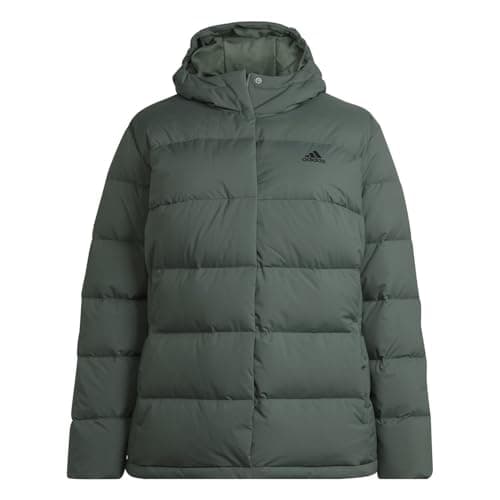 Image of adidas Women's Helionic Hooded Down Jacket (Plus Size), Green Oxide, XL Plus