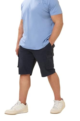 Image of BadRhino Big & Tall Navy Stretch Cargo Shorts - Men's - Plus Size Curve