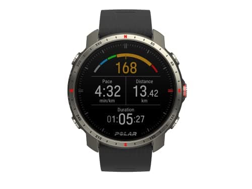 Image of Polar Grit X Pro Titan - Premium Outdoor GPS Sports Watch, Sapphire Glass, Wrist-based Heart Rate Monitor, Ultra-Long Battery, Navigation - Trail Running, Mountain Biking - Black-Red