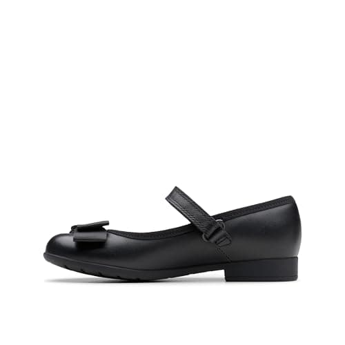 Image of Clarks Girls Scala Tap K Ballet Flats ,Black (Black Leather Black Leather), 10 UK Narrow