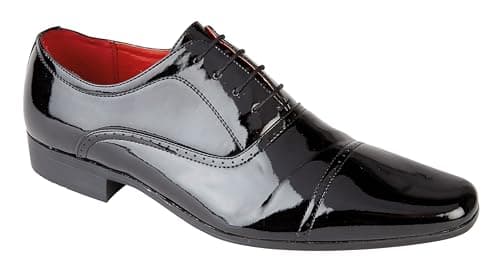 Image of Charles Southwell Mens Stylish Lace-up Brogue Formal, Wedding, Work, Casual, Dress Shoes Sizes 6-12 (Black Patent, UK Footwear Size System, Adult, Men, Numeric, Medium, 10)