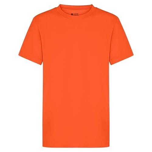 Image of Ages 1-16 Kids Plain Blank T-Shirt Tee Shirt 100% Cotton Boys Girls School Uniform P.E. Gym Orange