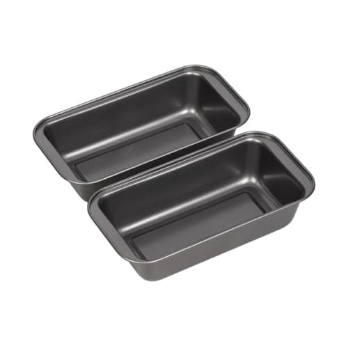 Image of Chef Aid Non-Stick Loaf Tins Set of 2, 2lb (900g) Bread and Cake Baking Pans, Easy Clean Carbon Steel, Perfect for Homemade Bread andCake, Grey