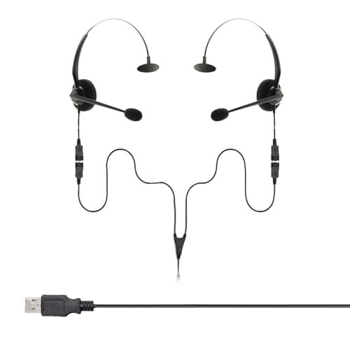 Image of Project Telecom USB-A & USB-C, 2 Users, Monaural Noise Cancelling, Headset Splitter Training Supervising Coaching Bundle - Compatible with Microsoft Teams, Zoom, Cisco Webex, VoIP Softphone Apps