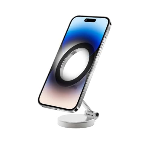 Image of CGEAMDY Magnetic Car Mobile Phone Holder, Car Mount for Universal Dashboard, Foldable Zinc Alloy Magnetic Phone Holder Mount, 360°Free Rotation Universal Magnetic Dashboard Car Mounts(Silver)