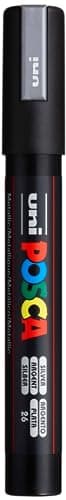 Image of Uni-Ball 176453000 Posca Medium Bullet Tip Marker - Silver