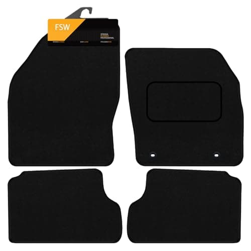 Image of FSW - Tailored Mats - Fits FORD Focus MK2 2005-2011, Petrol Only - Black Carpet - Anti Slip Mat - Non Slip Car Floor Mat, Fitted With Clips & Granulated Backing - 4 Pc Floor Mat Only