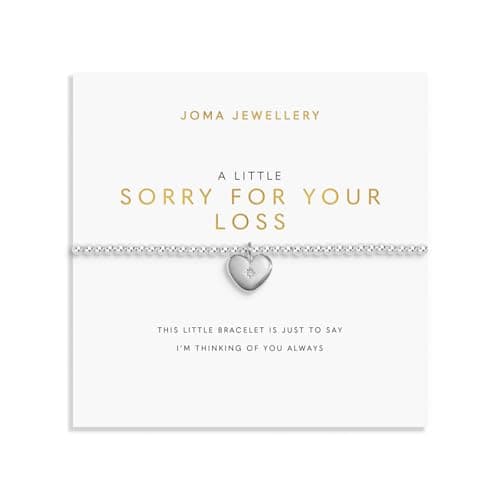 Image of Joma Jewellery REMEMBRANCE A LITTLE SORRY FOR YOUR LOSS Silver Plated Bracelet 17.5cm stretch