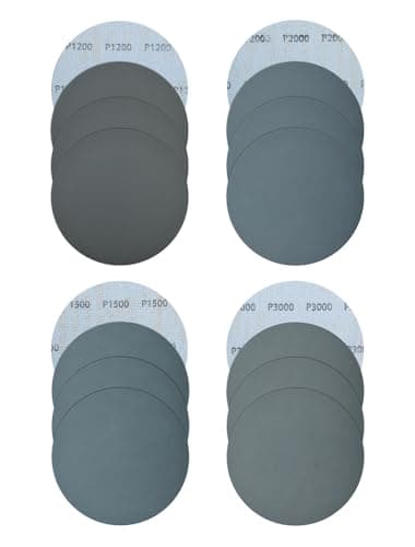 Image of 125mm Hook and Loop Sanding Disc, 40Pcs Wet/Dry Sanding Pad Assorted 1200/1500/2000/3000 Grit, 5Inch Silicon Carbide Flocking Sandpaper for Car Metal Mirror Jewelry Polishing
