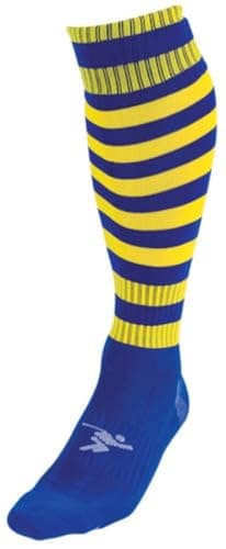 Image of 2022 Precision Hooped Pro Football Socks Adult (7-11) (Royal/Yellow)