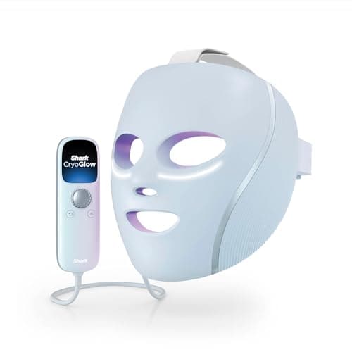 Image of Shark CryoGlow LED Face Mask with Under-Eye Cooling, Anti-Ageing & Blemish Repair, Red & Blue LED, Infrared Light Therapy, Beauty Gifts For Her, USB-C, Remote Control, Storage Bag, Adjustable Straps