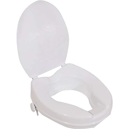 Image of Aidapt Raised Toilet Seat with 2" or 4" Elevation, Sturdy Comfortable Construction, Easy to Fit Lock on System with no Tools Required, (Eligible for VAT Relief)