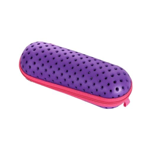 Image of LAWALEISHE Swimming Goggle Storage Case - EVA Material, Ideal for Swimmers on the Go with Drainage & Ventilation Holes and Secure Zipper Closure for Goggle Protection (Purple)