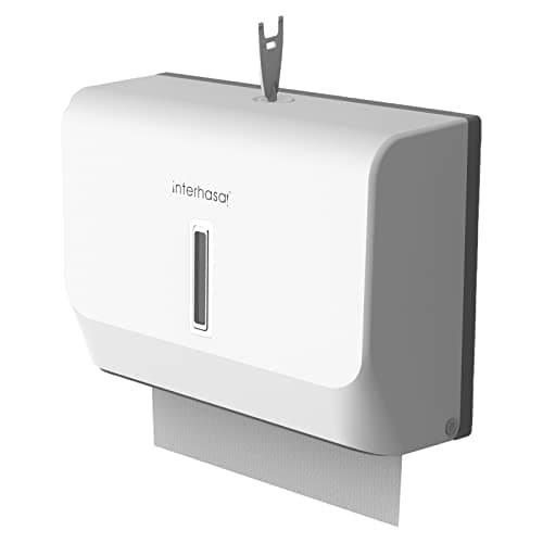 Image of interhasa! Commercial Paper Towel Dispenser Wall Mounted C-fold Hand Towel Dispenser Kitchen Bathroom Restaurants (white)