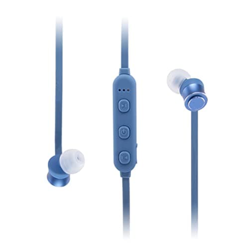 Image of groov e Metal Buds - Wireless Earphones with Remote & Mic - Bluetooth Connectivity - Neckband Headphones with Ergonomic Design - USB Charging - 4hrs Audio Playback - Blue