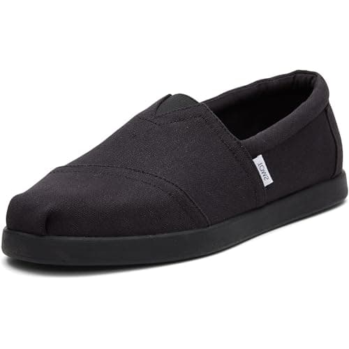 Image of TOMS Men's Eco-Friendly Alpargata Loafers - Sustainable Comfort & Versatile Style - Wide Fit, Lightweight Slip-On Black