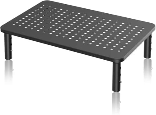 Image of suptek Computer Monitor Stand Riser, Metal for Laptop, Printer, Notebook and All Flat Screen TV Display with Vented Platform, 3 Height Adjustable Riser MST003