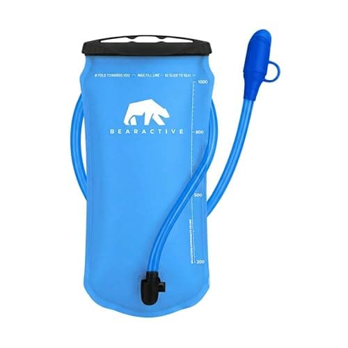 Image of Bearactive Hydration Bladder, Water Bladder 1L for Running Backpack with BPA-Free TPU, Hydration Pack, Leak-Proof Water Pouch, No Plastic Smell – Hiking, Running, Cycling & Camping (Blue, 1 Litre)