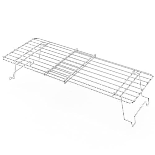 Image of Denmay 39-56 cm Universal Stainless Steel Warming Rack for Gas/Wood Pellet/Grill/Smoker Grill, Adjustable Warming Rack Replacement Part, Top Grate with Folding Leg, Adjustable Length