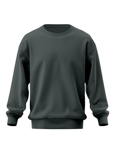 Image of Looks Divine Gift Men’s Sweatshirt Fleece Jumper Crew Neck Long Sleeve Plain Sweater for Men UK (UK, Alpha, XL, Regular, Regular, Forest Green)