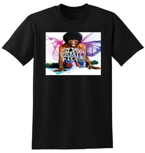 Image of ddAWESDXZ Sly and The Family Stone T Shirt Higher Vinyl cd Cover Black M