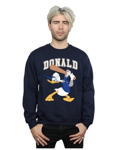 Image of Disney Men Mickey Mouse Donald Duck Sweatshirt Navy Blue XX-Large