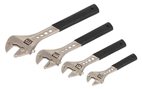 Image of Sealey AK9450 Adjustable Wrench Set, Silver, 4 Pieces