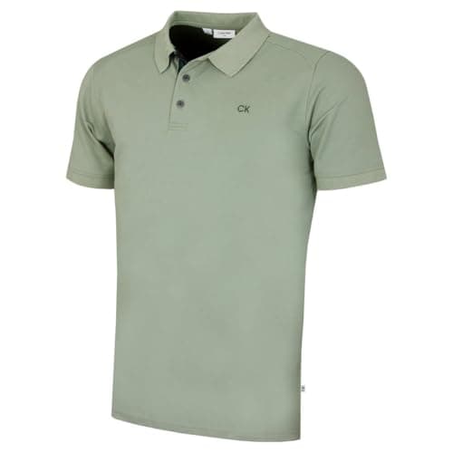 Image of Calvin Klein Mens Campus 3 Button Polo Shirt - Sage Camo - L